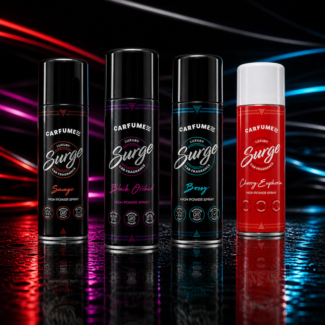 Pack de 4 parfums automobiles Surge